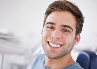 Male patient in 20s with healthy smile